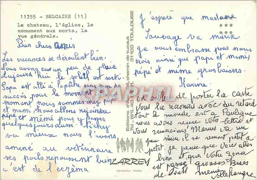 Belcaire — allgemeiner Blick — Éditions d'Art Toulouse - Rückseite