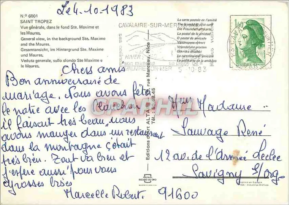 Cavalaire-sur-Mer — Allgemeiner Blick mit Ste-Maxime und den Maures — Éditions ESCUDO DI ORO - Rückseite