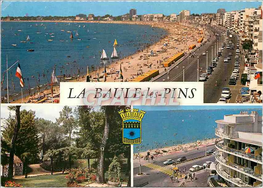 La Baule-les-Pins — vista panorâmica da praia e do porto — Edições - Frente