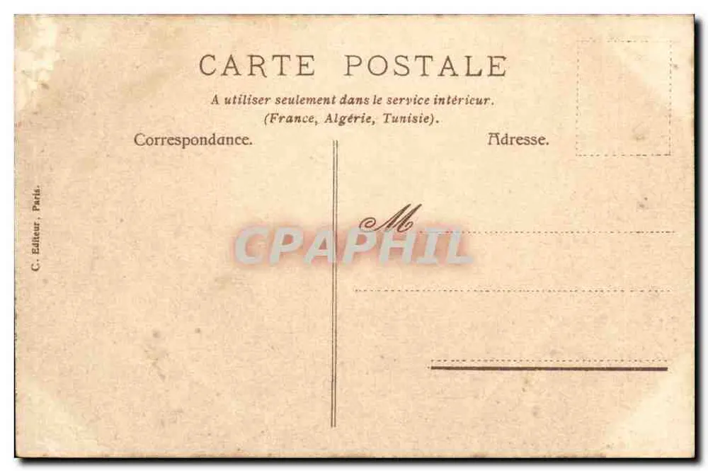 Cena de campo — dois camponeses perto de um carrinho de leite — C. Editora, Paris - Verso