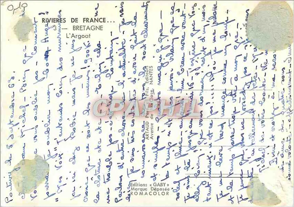 ल'अर्गोट के चक्र — फ्रांस की नदी — ब्रेटेन — एडिशन गबी - पीछे