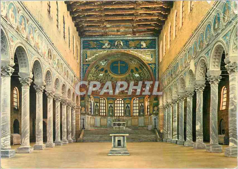 Basílica de S. Apollinário em Classe (século VI) — Interior — Editor Fratelli Leonardi, Ravenne - Frente