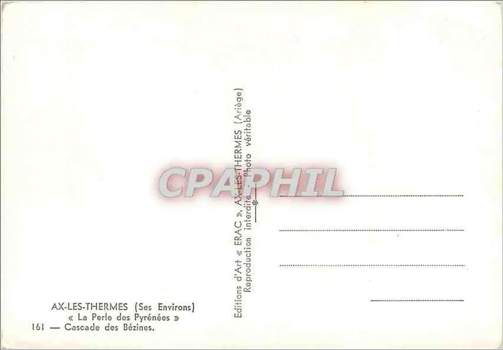 Ax-les-Thermes — Wasserfall der Bézines — Editions d'Art « ERAC » - Rückseite