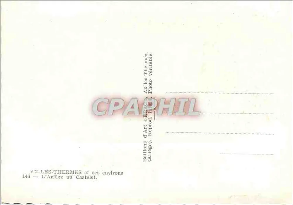 Ax-les-Thermes - Cachoeiras do Castellet — Editor ERAC, n°146 - Verso
