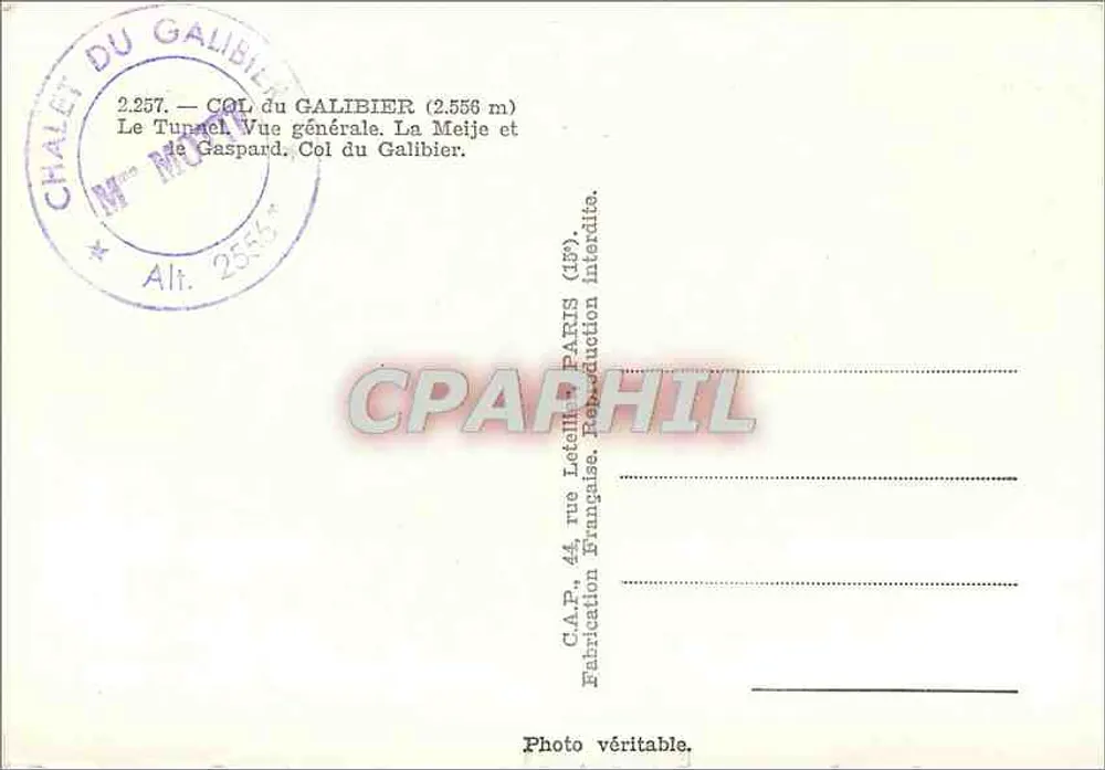 गैलिबिज़ कॉल (2556 मीटर) — सामान्य दृश्य, टनल, बर्फीली पहाड़ियाँ — सी.ए.पी. पेरिस - पीछे