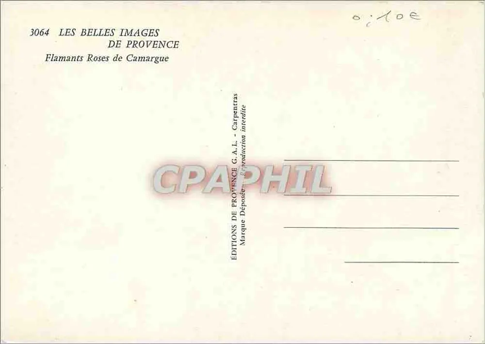 Rosaflamingos von Camargue — Éditions G.A.L. - Carpentras - Rückseite