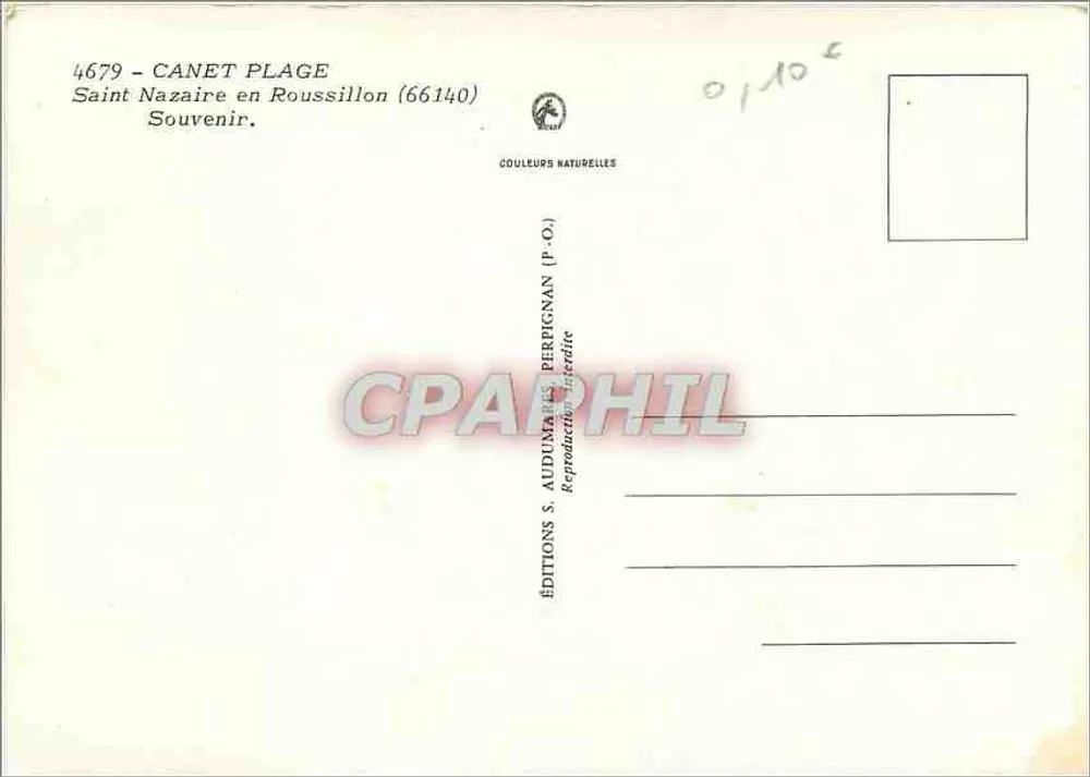 Canet - Strände in Roussillon — Panoramablick — Éditions S. Auduxas, n°4679 - Rückseite