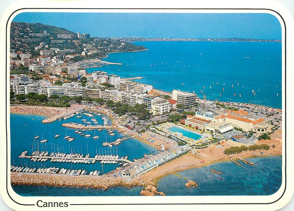 Cannes — Vista aerea della Punta di Palm-Beach — Editore G. Chassaigne, serie REFLETS DE LA CÔTE D'AZUR - Recto