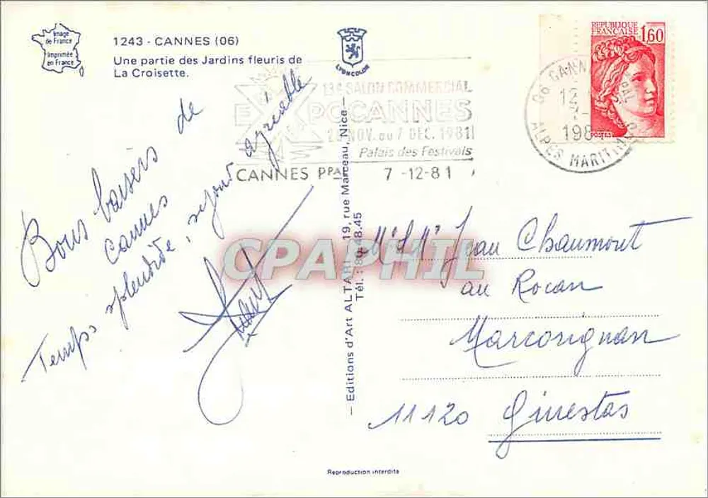 Cannes — La Croisette — Altamare Art Editions - Rückseite
