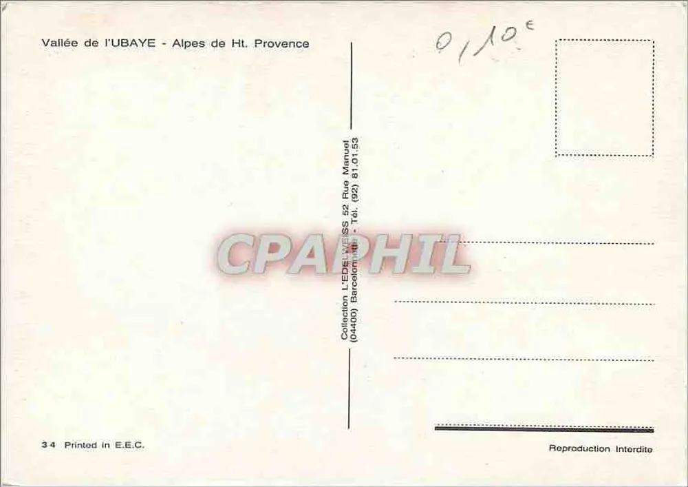Valle del UBAYE — Alpes de Alta Provenza — Colección L'EDÉ, S2 Rue Marueil, (04400) Barcelonnette - Reverso