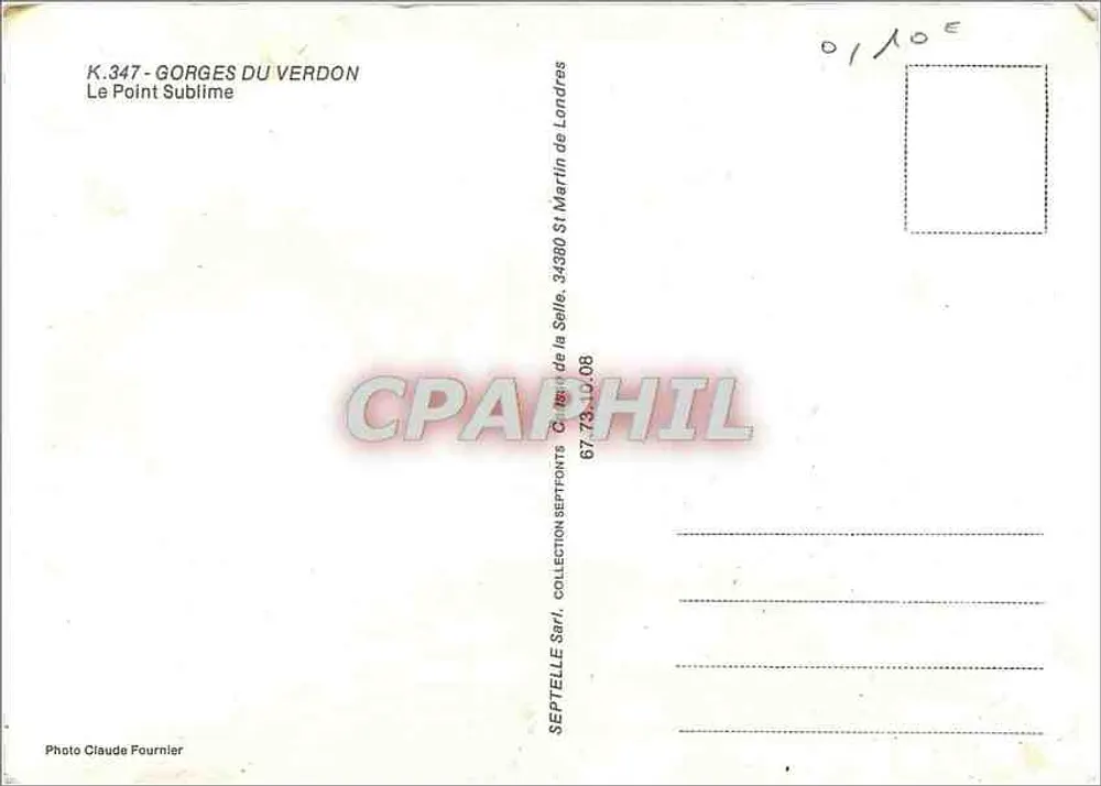 Góry Verdon — Punkt Sublimny — Fotografia Claude Fournier, kolekcja Septelle Sàrl - Rewers