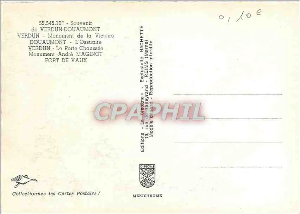 Verdun-Douaumont — locais memoráveis — Edições 'La Bigogne' REIMS - Verso