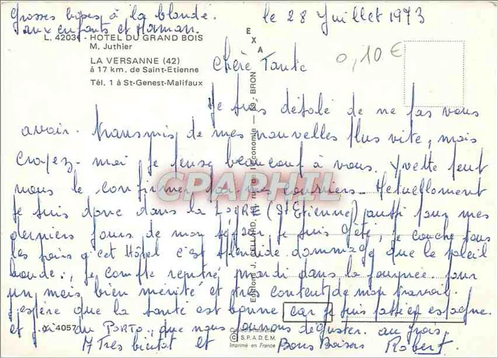 La Versanne — Skiregion — Verlag J. GALLARD - Rückseite