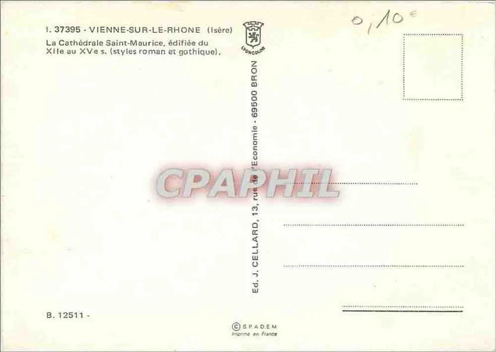 Cattedrale di San Maurizio — Vienne-sur-le-Rhône — Ed. J. Cellard - Verso