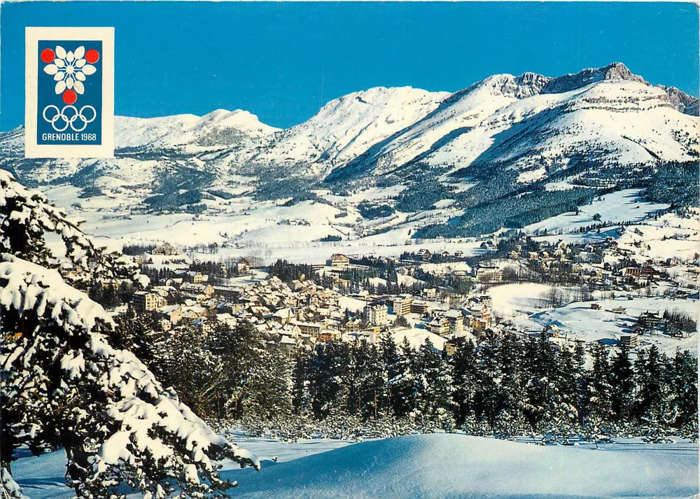 Grenoble 1968 — Panoramablick mit Schnee — Éditions Coullum Naturelles - Vorderseite