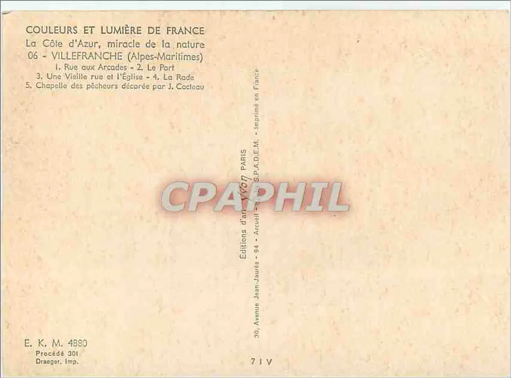 Villefranche-sur-Mer — widok panoramiczny — Wydawnictwo Jean-Jaurès - Rewers