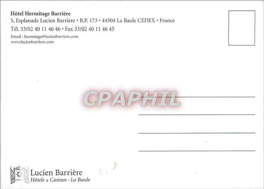 Hotel Hermitage Barrière — La Baule — Lucien Barrière - Rückseite
