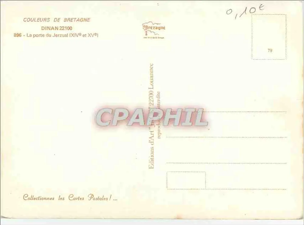 Dinan - A porta do Jerzual (XIV e XV) — Edições d'Art Lourannecc - Verso