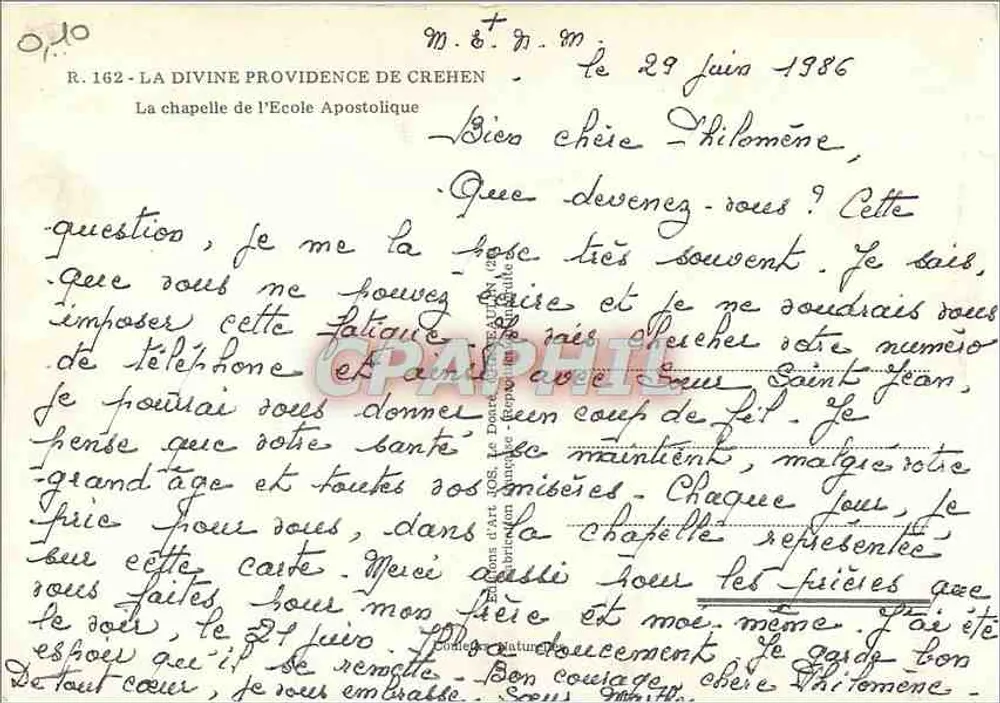 Die Kapelle der Apostolischen Schule — Crehen — R. 162 - Rückseite