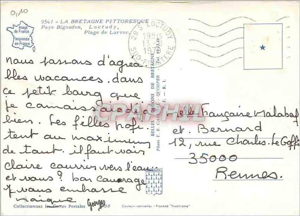Strand von Larvotto — Pays Bigouden — Éditions de Bretagne - Rückseite