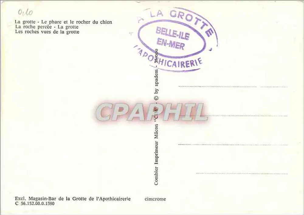 Belle-Île-en-Mer — L'Apothicaire — Combier Imprimeur - Verso