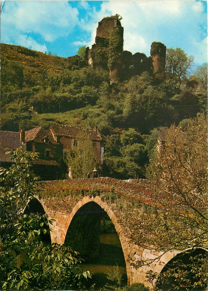 Belcastel (Aveyron) — Umgebung von Rignac, der Brücke, die von den Ruinen des Schlosses überragt wird — Gesellschaft der Ansichtskartenverleger A.P.A. POUX - Vorderseite