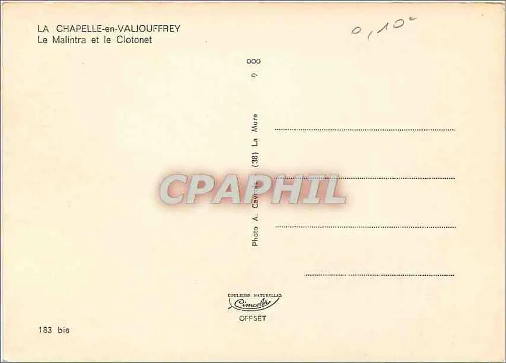 La Chapelle-en-Valjouffrey — Le Malintra und Clotonet — Foto A. Cavillier, Comp. Naturelles - Rückseite