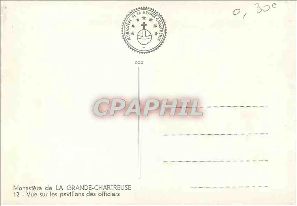 Kloster La Grande-Chartreuse — Ansicht der Offizierspavillons — Graphiphil - Rückseite
