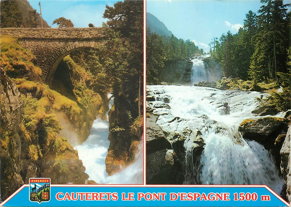 Cauterets - O Ponte d'Espagne 1500 m — Pirineus, edição Doucet - Frente