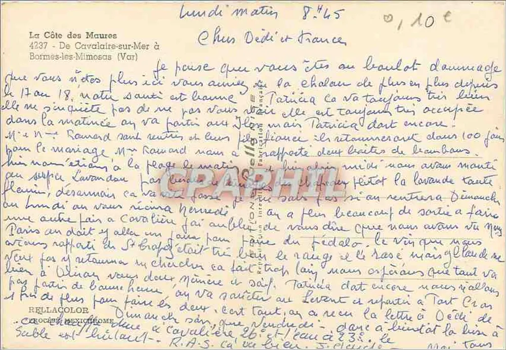 Côte des Maures — Mehrfachansichtskarte mit 9 Vignetten — Verlag Rellicolor - Rückseite