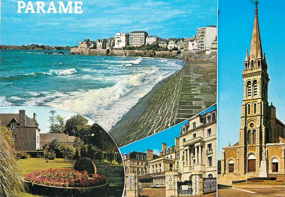 Paramé — vista da praia, do porto e da igreja — Les Éditions du Gabier - Frente