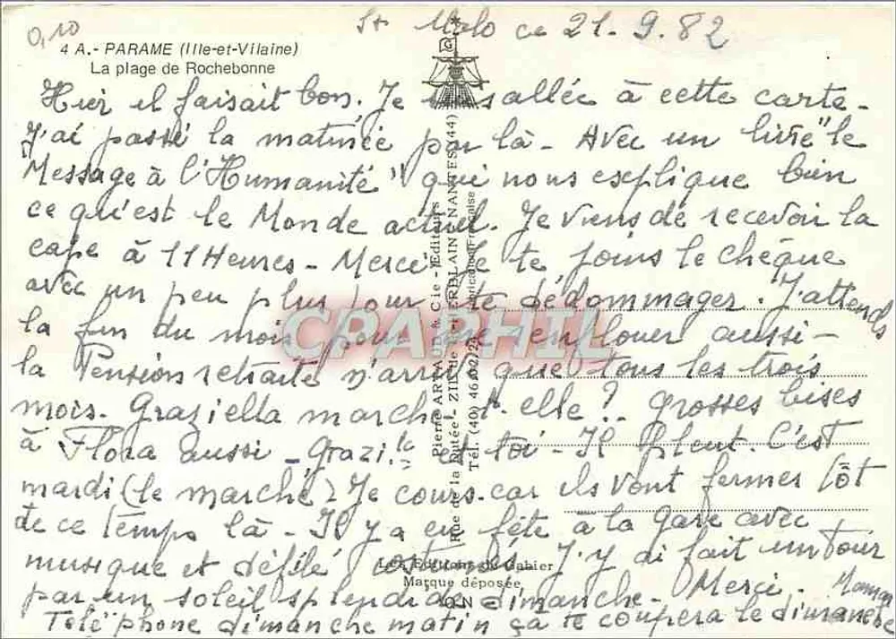 Strand von Rochebonne — Ille-et-Vilaine — Éditions du Gabier - Rückseite