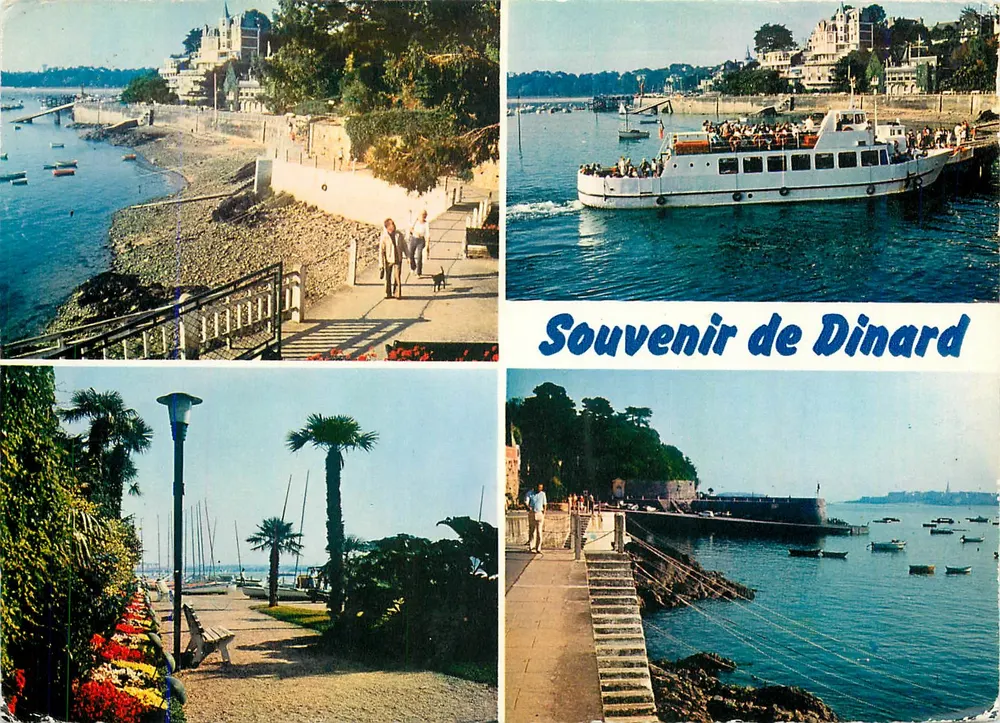 Dinard — vista da promenade, do porto e do barco — Lembrete de Dinard — Impressor Combier - Frente