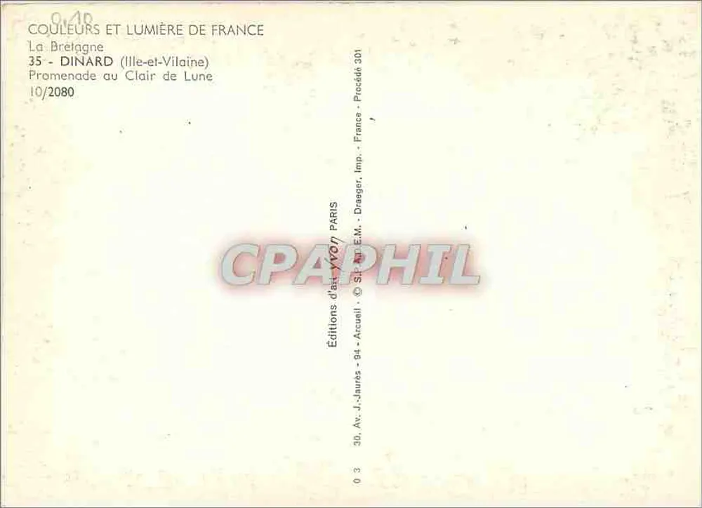 Dinard (Ille-et-Vilaine) — Mondlichtpromenade — Éditions d'Art Yvon, Paris - Rückseite