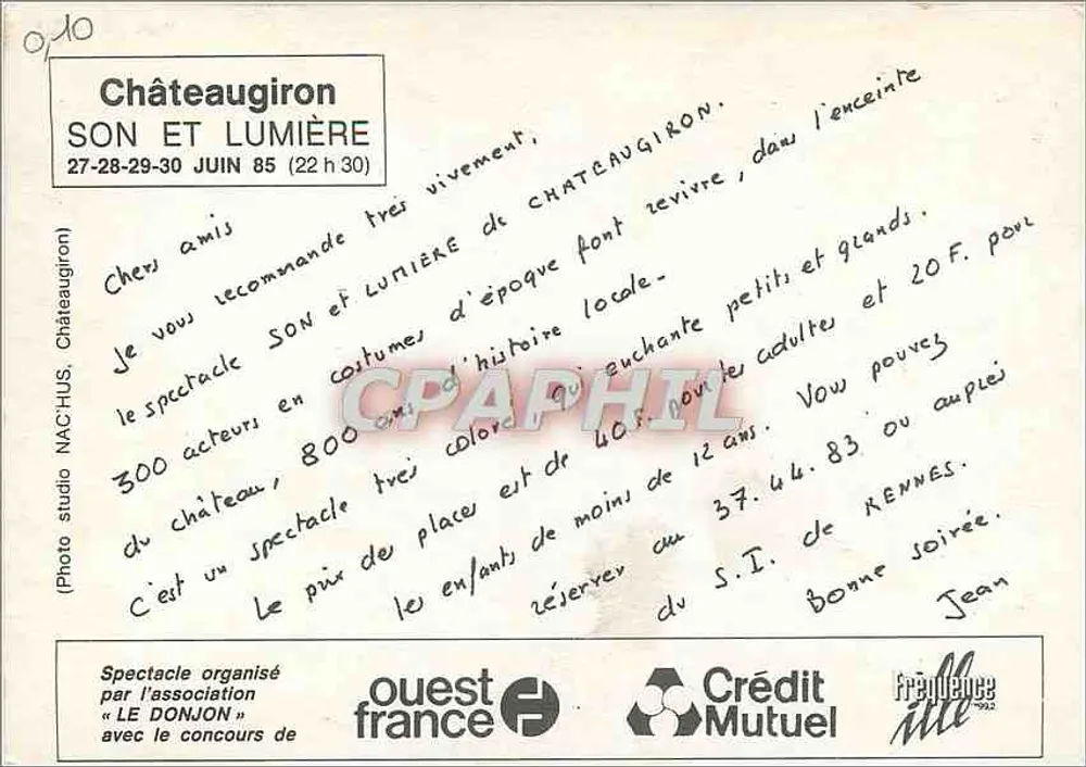 Châteaugiron — Som e Luz da Época — Espetáculo organizado pela associação 'Le Donjon' - Verso