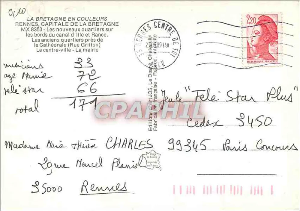 Rennes — Capital da Bretanha — Édition JOS - Verso