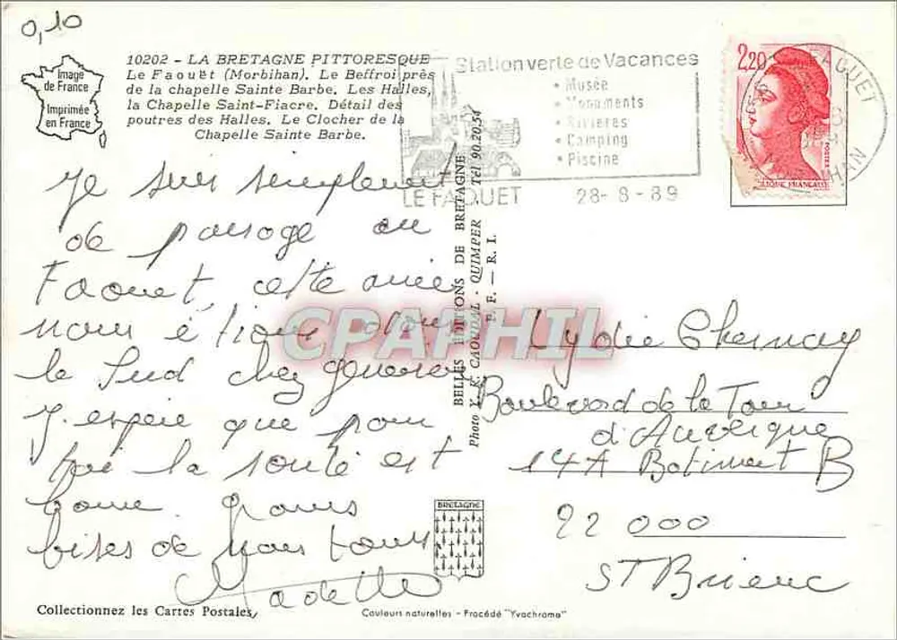 Le Faouët — widok kaplicy św. Barbary, Halles i dzwonnicy — Éditions de Bretagne - Rewers