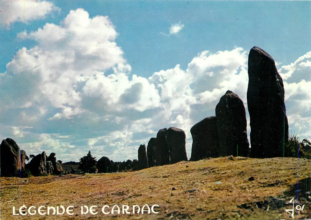 Legenda Carnaca — Wyrównania megalityczne — Wydawnictwo Sztuki Jos, Châteaulin - Awers