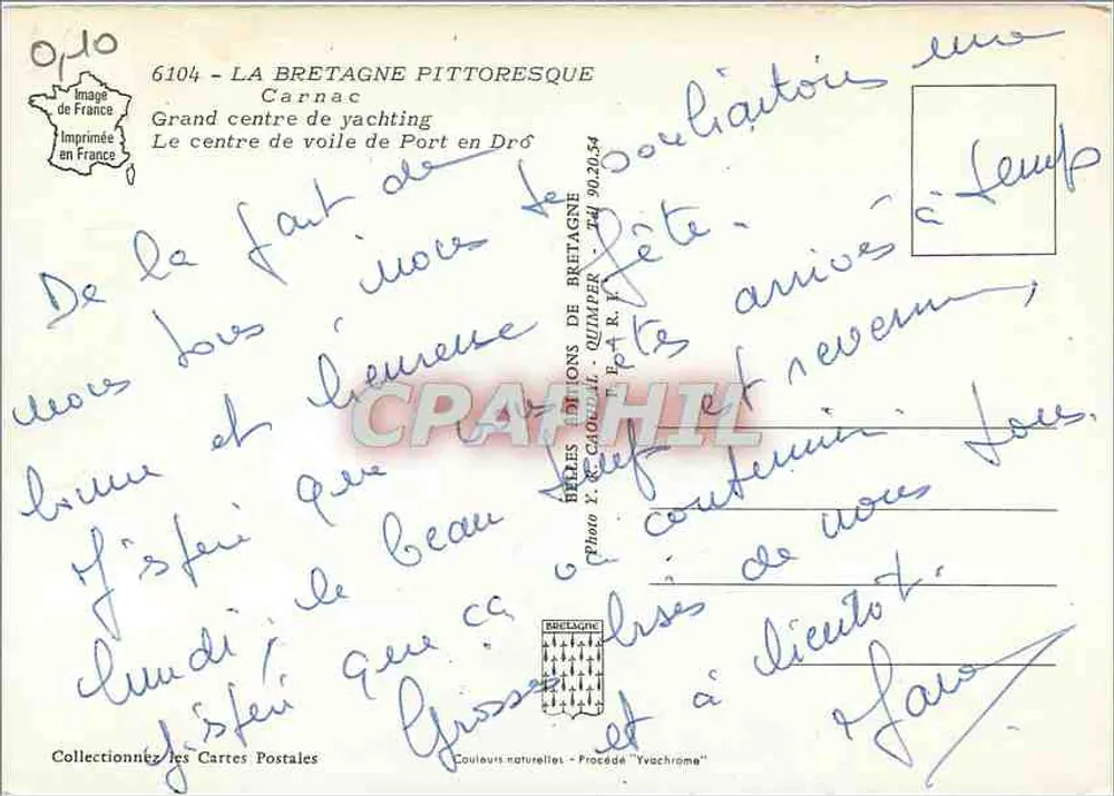 Centro Náutico de Port en Drô — Carnac — Éditions de la Bretagne Pittoresque - Verso