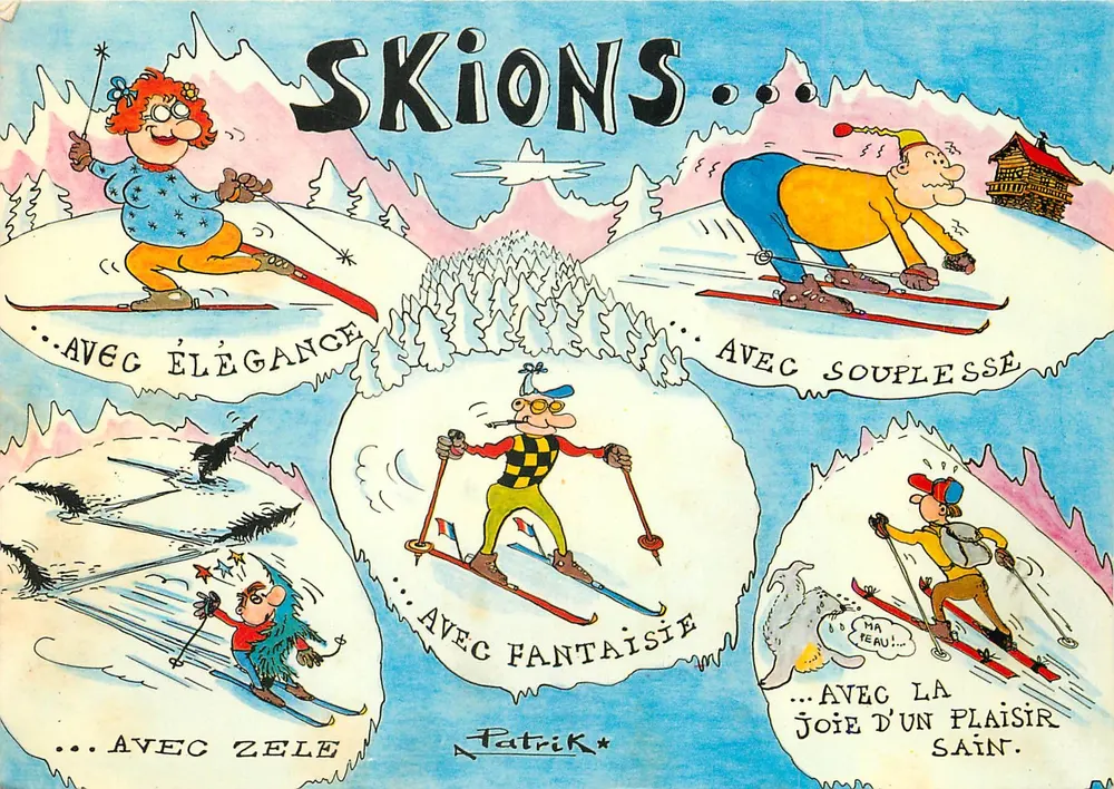 Skions... — avec élégance, souplesse, fantaisie, joie d'un plaisir sain — dessiné par Patrik - Recto