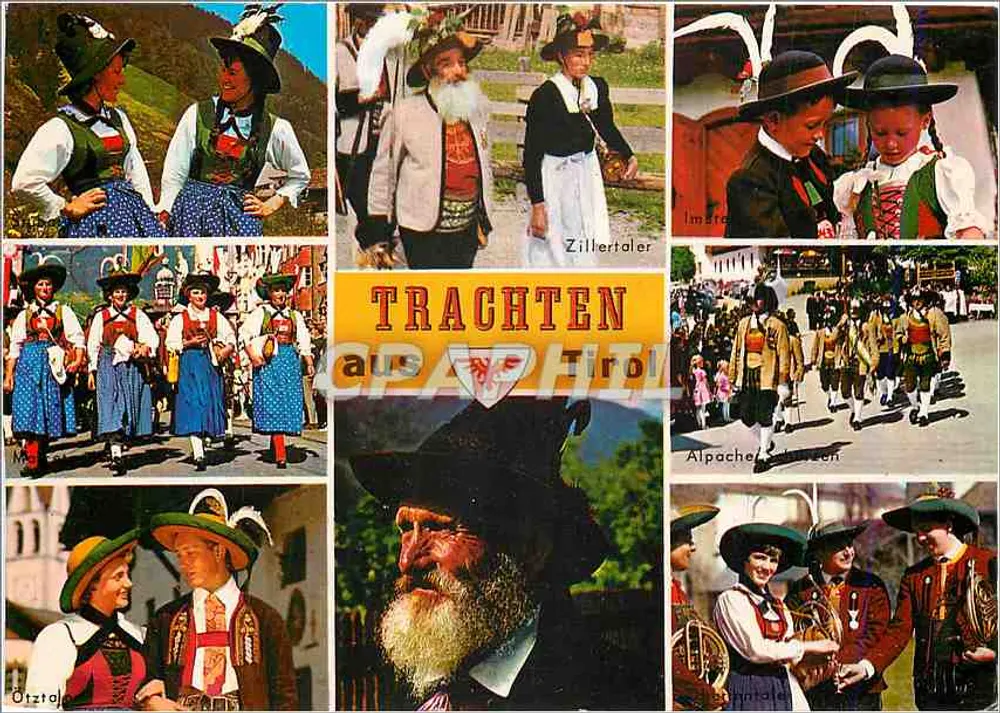 Trachten aus Tirol — trajes tradicionais — Risch-Lau, A 4281 - Frente