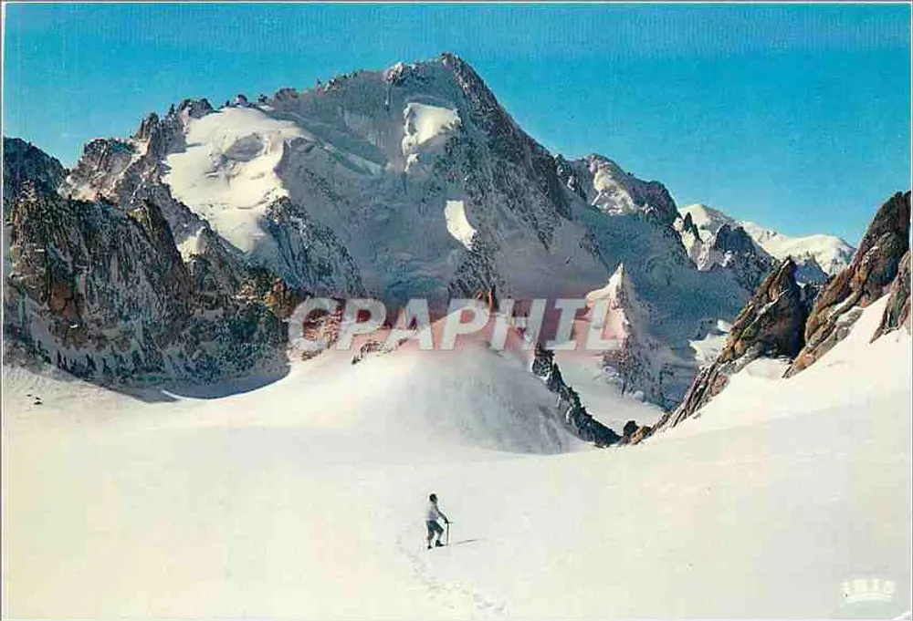 Ausblick vom Col du Tour — Le Chardonnet (3824 m), la Verte (4121 m) und der Mont Blanc (4807 m) — Lumicap - Vorderseite
