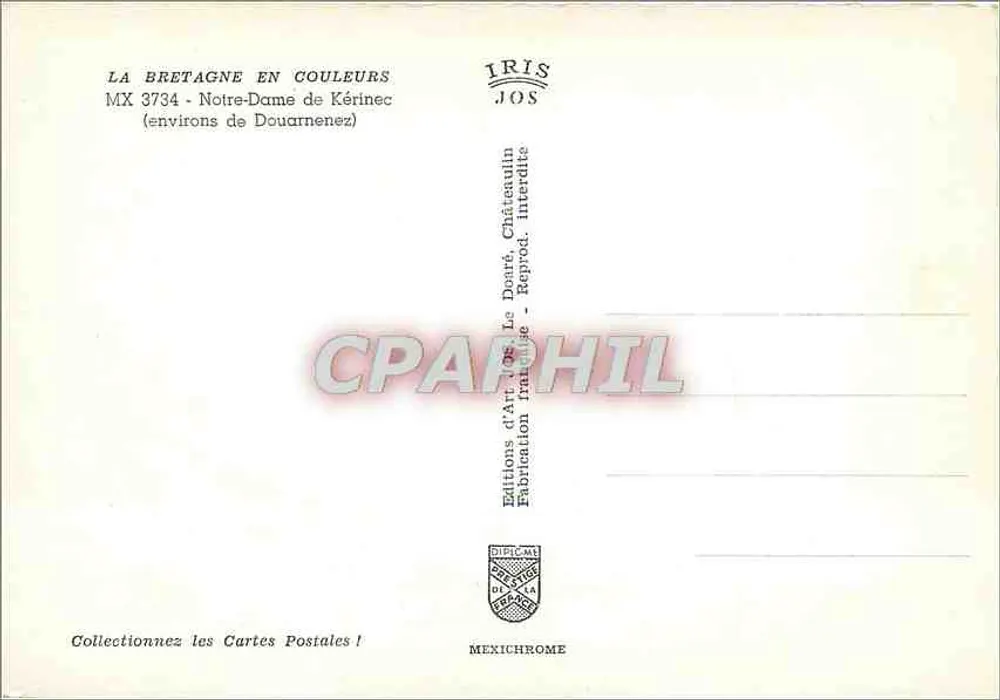 Nossa Senhora de Kérinec — arredores de Douarnenez — Edições Iris Jos - Verso