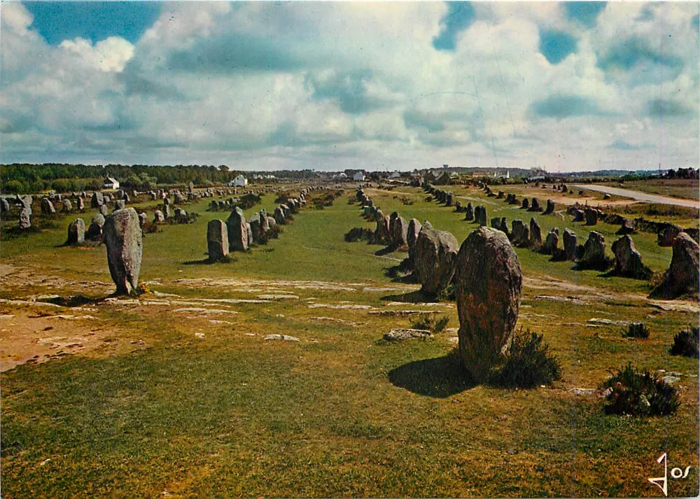 Widok na wyrównania Ménec w Carnac (56340) — Wydawnictwo Art Jos, Châteaulin - Awers
