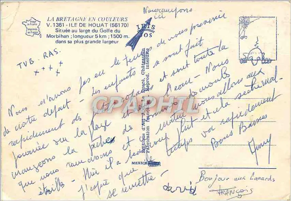 Ilha de Houat — Bretanha — Éditions d'art de la Drôme - Verso