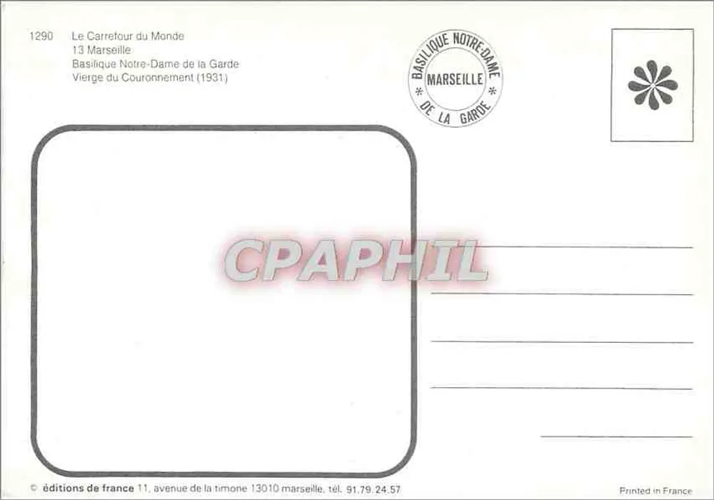 Basilika Notre-Dame de la Garde — Jungfrau des Krönungs — editions de France - Rückseite