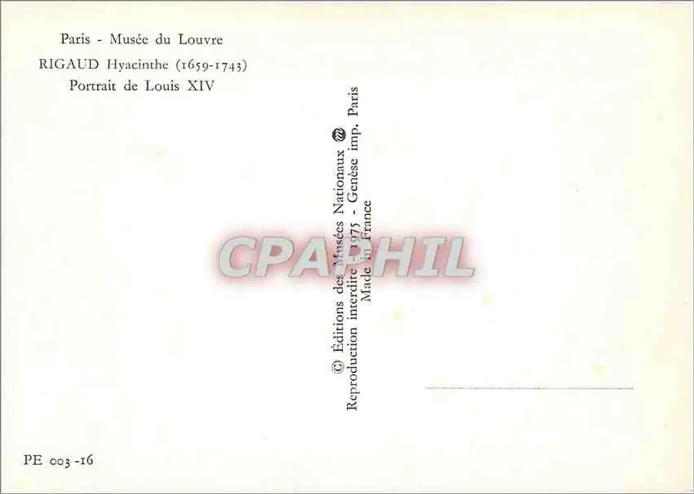 Porträt von Ludwig XIV — RIGAUD Hyacinthe (1659-1743) — Éditions des Musées Nationaux - Rückseite