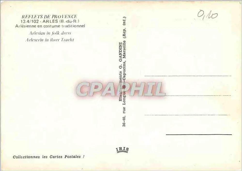 Arlesienne — traditionelles Kleid — Établissements G. Gandini, Marseille - Rückseite