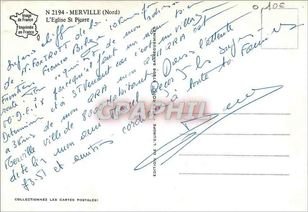 Merville (Nord) — A Igreja de São Pedro — Edição da Europa - Verso