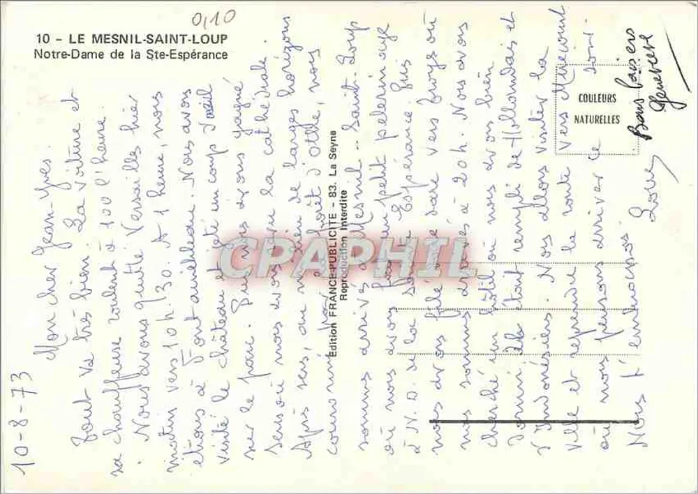 नोट्र-डेम डी ला स्ट-एस्पेरांस - ले मेसन-सेंट-लूप - एडिशन फ्रांस-पब्लिसिटे - पीछे